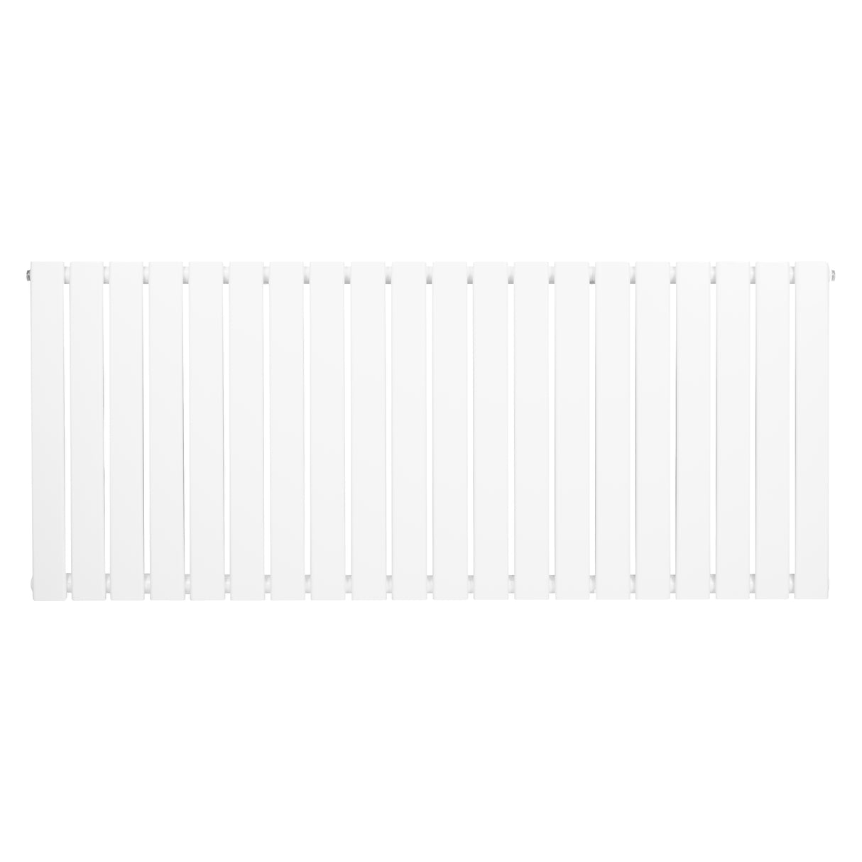 Platt enkelpelarradiator i vit färg, 600 x 1400 mm, med släta, vertikala ribbor och en modern, minimalistisk design