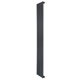 Platt enkelpelarradiator i antracitgrå, 1600 x 280 mm, med släta ytor och stilren design, perfekt för moderna hem