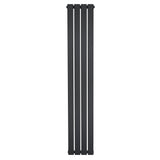 Platt enkelpelarradiator i antracitgrå, 1600 x 280 mm, med släta ytor och stilren design, perfekt för moderna hem