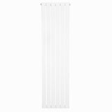 Vit platt enkelpelarradiator med fem vertikala sektioner, mått 1600 x 420 mm, slät yta och modern design för effektiv uppvärmning