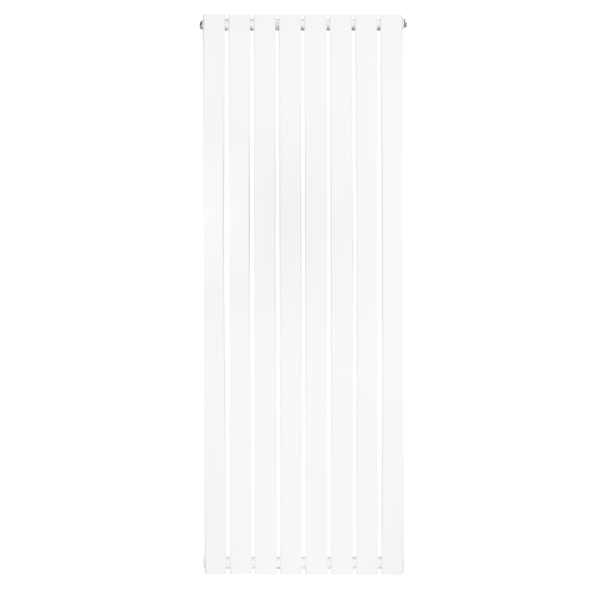 Platt enkelpelarradiator i vitt, 1600 x 560 mm, med släta, vertikala lameller och en modern, minimalistisk design