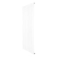Platt enkelpelarradiator i vit färg, 1600 x 700 mm, med släta ytor och vertikala ribbor för effektiv värmefördelning