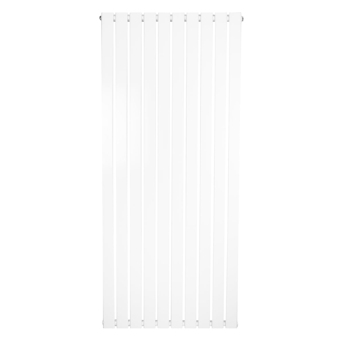 Platt enkelpelarradiator i vit färg, 1600 x 700 mm, med släta ytor och vertikala ribbor för effektiv värmefördelning