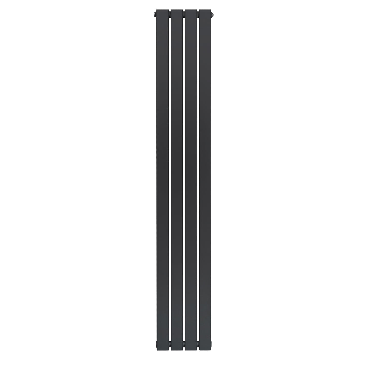 Platt enkelpelarradiator i antracitgrå, 1800 x 280 mm, med släta ytor och moderna, avlånga sektioner för effektiv värme