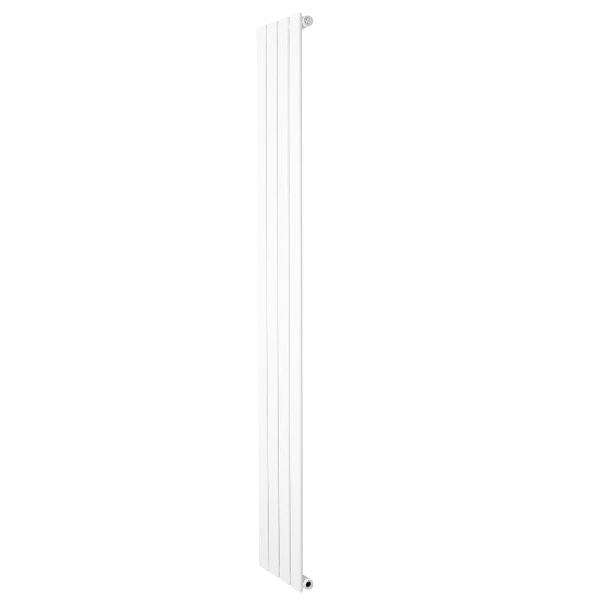 Vit platt enkelpelarradiator med slät yta, mått 1800 x 280 mm, perfekt för modern inredning och effektiv värmefördelning