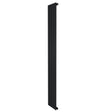 Svart platt enkelpelarradiator i metall, 1800 x 280 mm, med släta ytor och moderna linjer, perfekt för effektiv uppvärmning