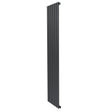 Platt enkelpelarradiator i antracitgrå, 1800 x 420 mm, med släta, vertikala lameller och minimalistisk design för modern inredning