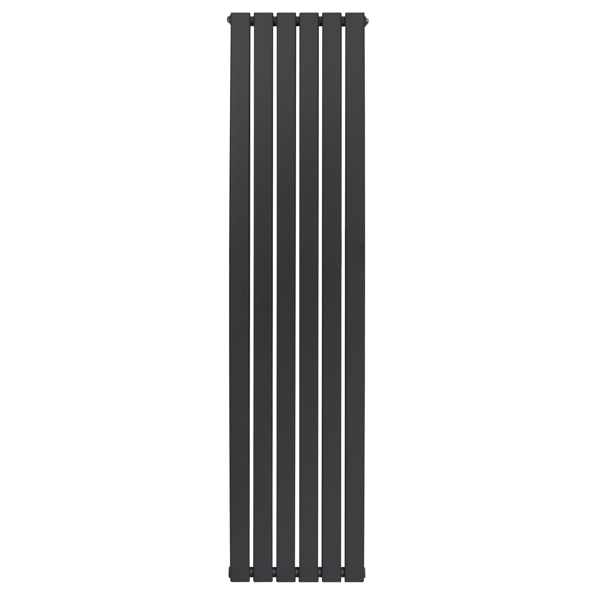 Platt enkelpelarradiator i antracitgrå, 1800 x 420 mm, med släta ytor och moderna, vertikala lameller för effektiv värmeöverföring