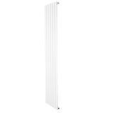Platt enkelpelarradiator i vit färg, 1800 x 420 mm, med släta ytor och vertikala ribbor för effektiv värmefördelning