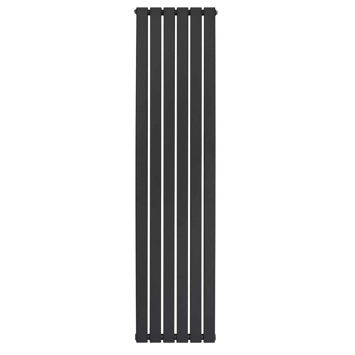 Svart platt enkelpelarradiator i metall, 1800 x 420 mm, med släta ytor och en modern, minimalistisk design som passar i alla rum