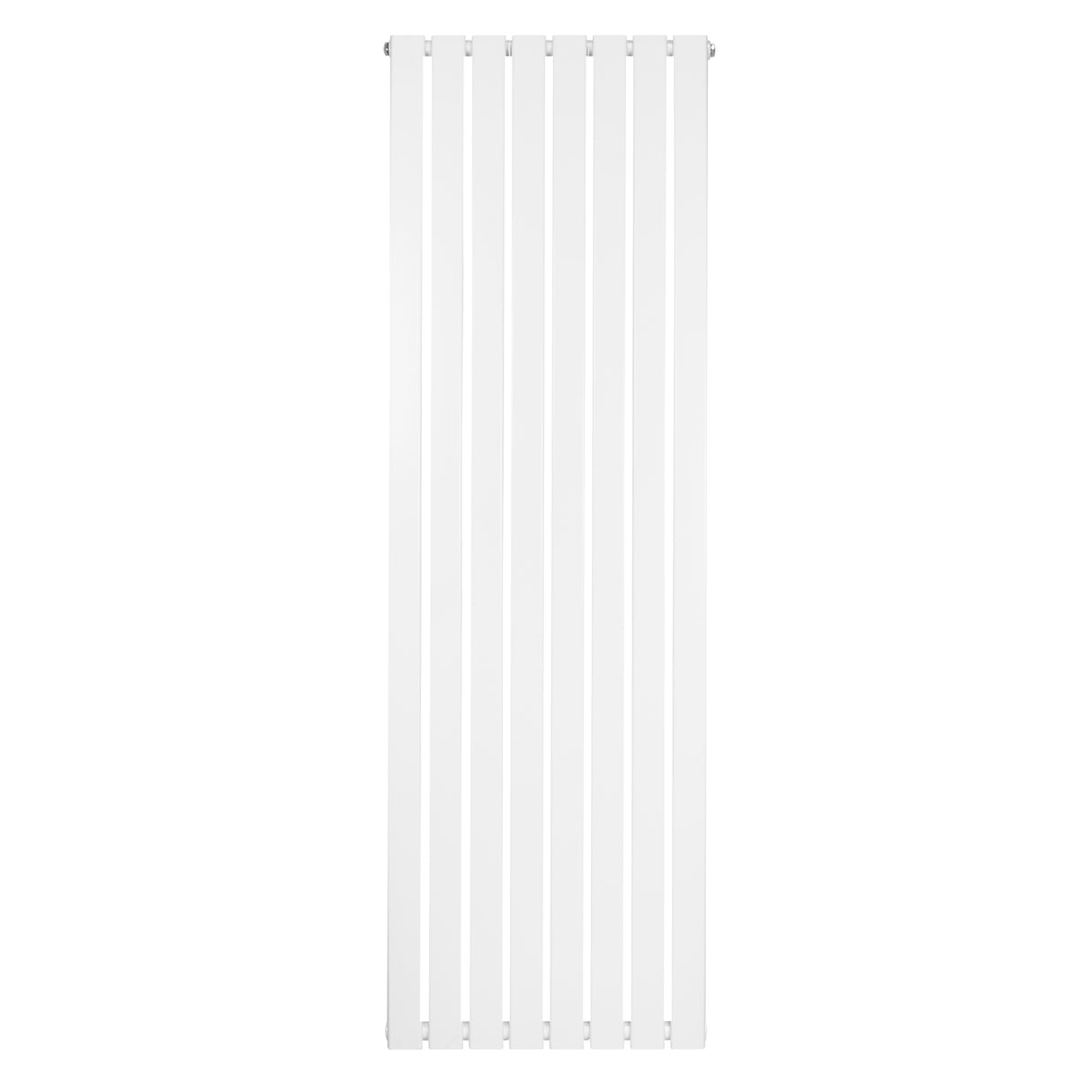 Platt enkelpelarradiator i vit färg, 1800 x 560 mm, med släta, vertikala lameller och en modern, minimalistisk design