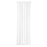 Platt enkelpelarradiator i vit färg, 1800 x 560 mm, med släta, vertikala lameller och en modern, minimalistisk design