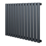 Oval enkelpelarradiator i antracitgrå, 600 x 780 mm, med släta, cylindriska rör och modern, stilren design för effektiv uppvärmning