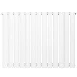 Oval enkelpelarradiator i vit färg, 600 x 780 mm, med släta, rundade pelare och en modern, minimalistisk design