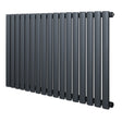 Oval enkelpelarradiator i antracitgrå, 600 x 1020 mm, med släta, runda rör och modern design som passar i alla rum