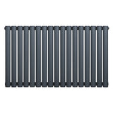 Oval enkelpelarradiator i antracitgrå, 600 x 1020 mm, med släta ytor och en modern, stilren design som passar i alla rum