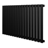 Oval enkelpelarradiator i svart, 600 x 1020 mm, med släta, cylindriska rör och modern design som passar i olika inredningar