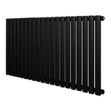 Oval enkelpelarradiator i svart, 600 x 1200 mm, med släta, cylindriska rör och modern design för effektiv uppvärmning