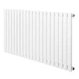 Oval enkelpelarradiator i vit färg, 600 x 1200 mm, med släta, moderna linjer och en stilren, minimalistisk design