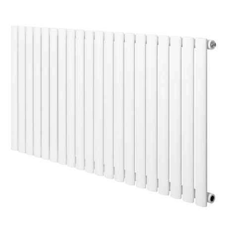 Oval enkelpelarradiator i vit färg, 600 x 1200 mm, med släta, moderna linjer och en stilren, minimalistisk design