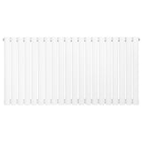 Oval vit enkelpelarradiator i 600 x 1200 mm med släta, rundade sektioner och en modern, minimalistisk design