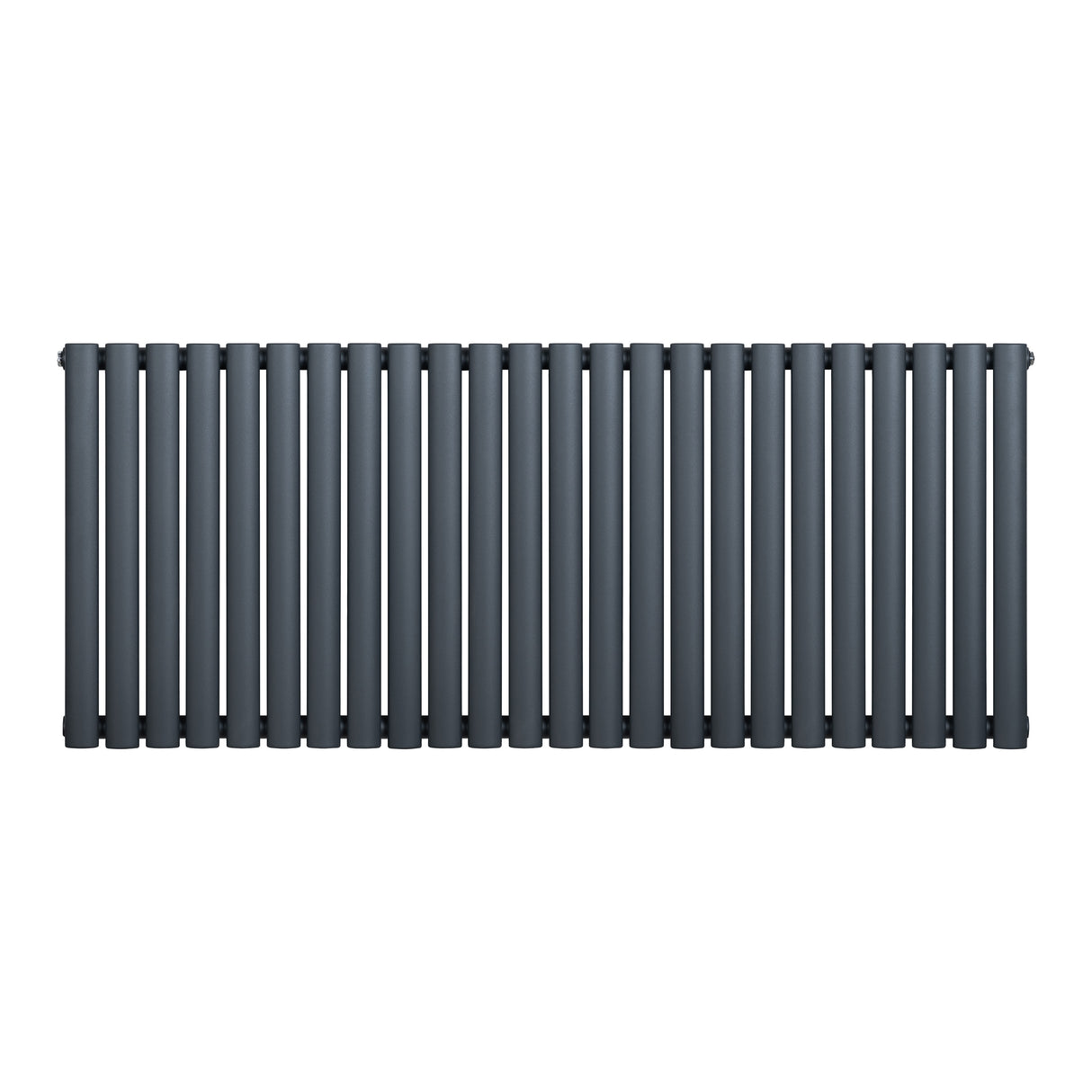 Oval enkelpelarradiator i antracitgrå, 600 x 1440 mm, med släta, cylindriska pelare för effektiv värme och modern design