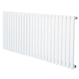 Oval enkelpelarradiator i vit färg, 600 x 1440 mm, med släta, glänsande rör som ger en modern och stilren look