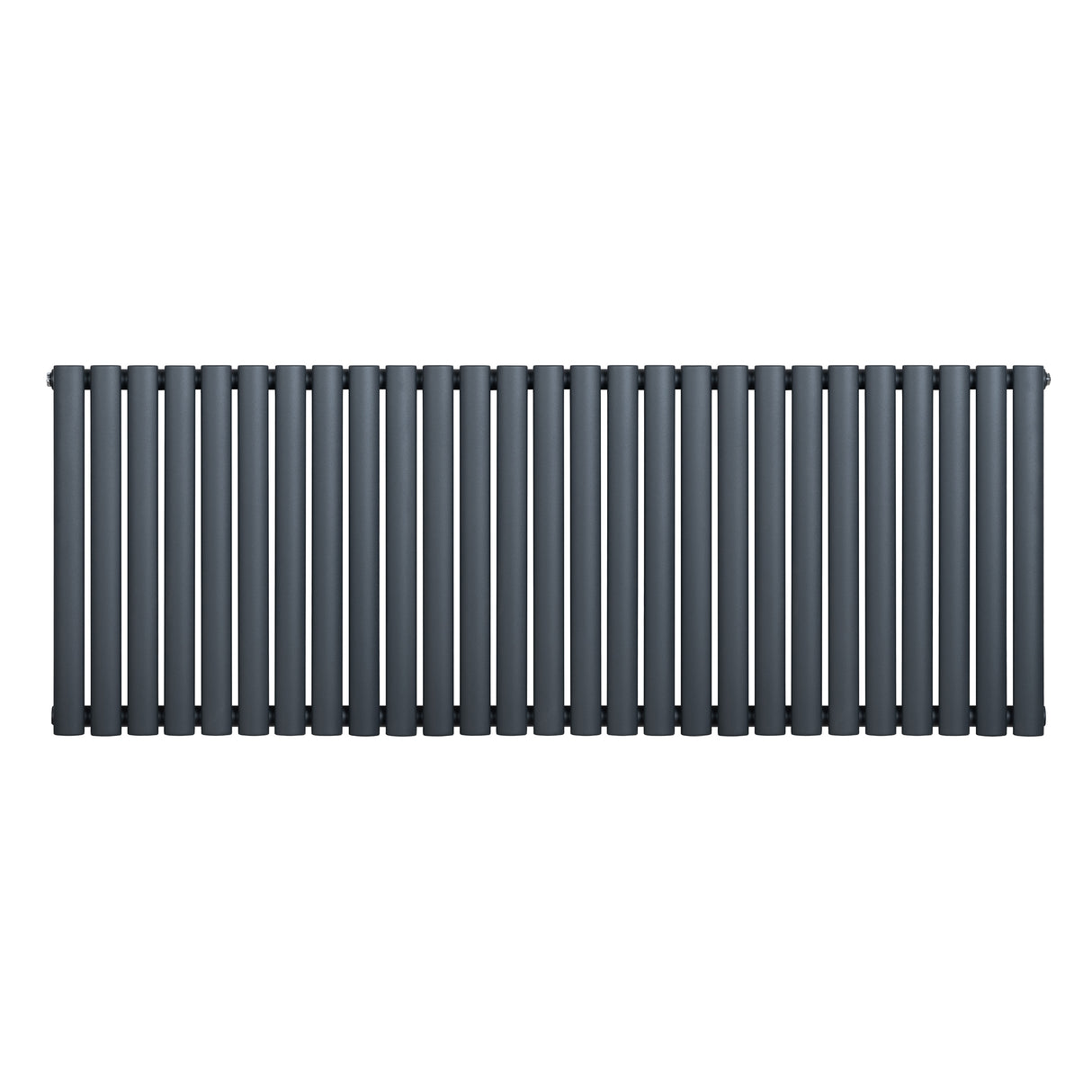 Oval enkelpelarradiator i antracitgrå, 600 x 1620 mm, med släta, vertikala pelare och modern design för effektiv värme