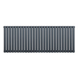 Oval enkelpelarradiator i antracitgrå, 600 x 1620 mm, med släta, vertikala pelare och modern design för effektiv värme