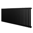 Oval enkelpelarradiator i svart, 600 x 1620 mm, med släta, cylindriska pelare och modern, stilren design som passar alla rum