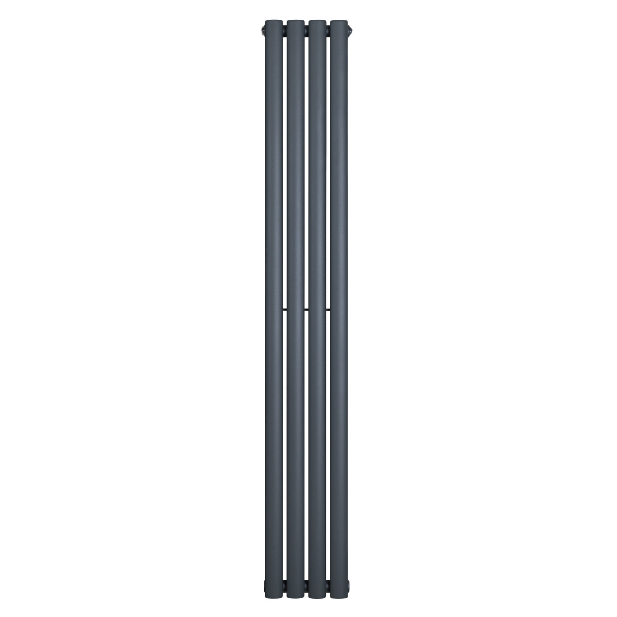 Oval enkelpelarradiator i antracitgrå, 1600 x 240 mm, med släta ytor och en modern, minimalistisk design som passar i alla rum