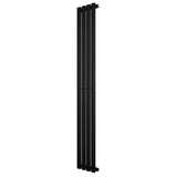 Oval enkelpelarradiator i svart, 1600 x 240 mm, med släta ytor och en modern, stilren design som passar i olika inredningar