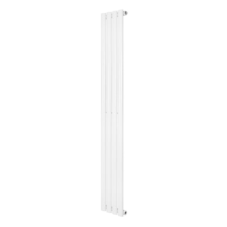 Oval enkelpelarradiator i vit färg, 1600 x 240 mm, med släta ytor och en modern, minimalistisk design som passar alla rum