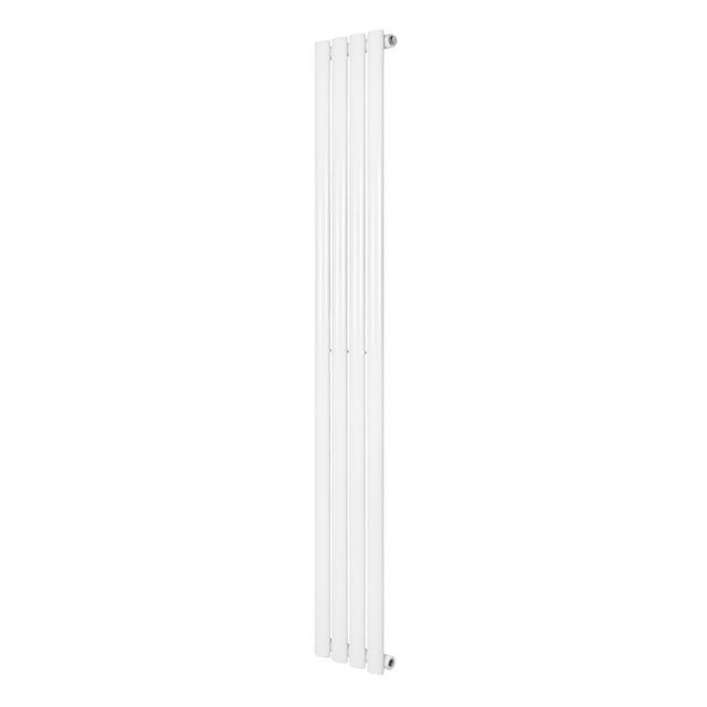 Oval enkelpelarradiator i vit färg, 1600 x 240 mm, med släta ytor och en modern, minimalistisk design som passar alla rum