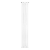 Oval enkelpelarradiator i vit färg, 1600 x 240 mm, med släta ytor och moderna, eleganta linjer som passar i alla rum