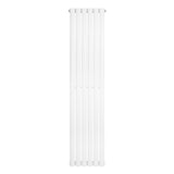 Oval enkelpelarradiator i vit färg, 1600 x 360 mm, med släta ytor och en modern, stilren design som passar i alla rum