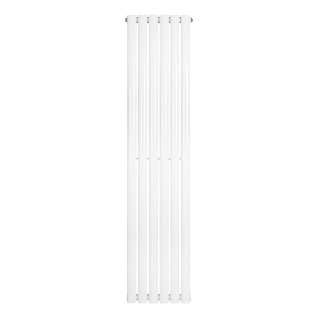 Oval enkelpelarradiator i vit färg, 1600 x 360 mm, med släta ytor och en modern, stilren design som passar i alla rum