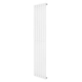Oval enkelpelarradiator i vit färg, 1600 x 360 mm, med släta ytor och moderna, eleganta linjer för effektiv uppvärmning