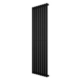 Oval enkelpelarradiator i svart, 1600 x 480 mm, med släta ytor och en modern, stilren design som passar i alla rum