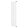 Oval enkelpelarradiator i vit färg, 1600 x 480 mm, med släta, moderna linjer och en stilren, minimalistisk design