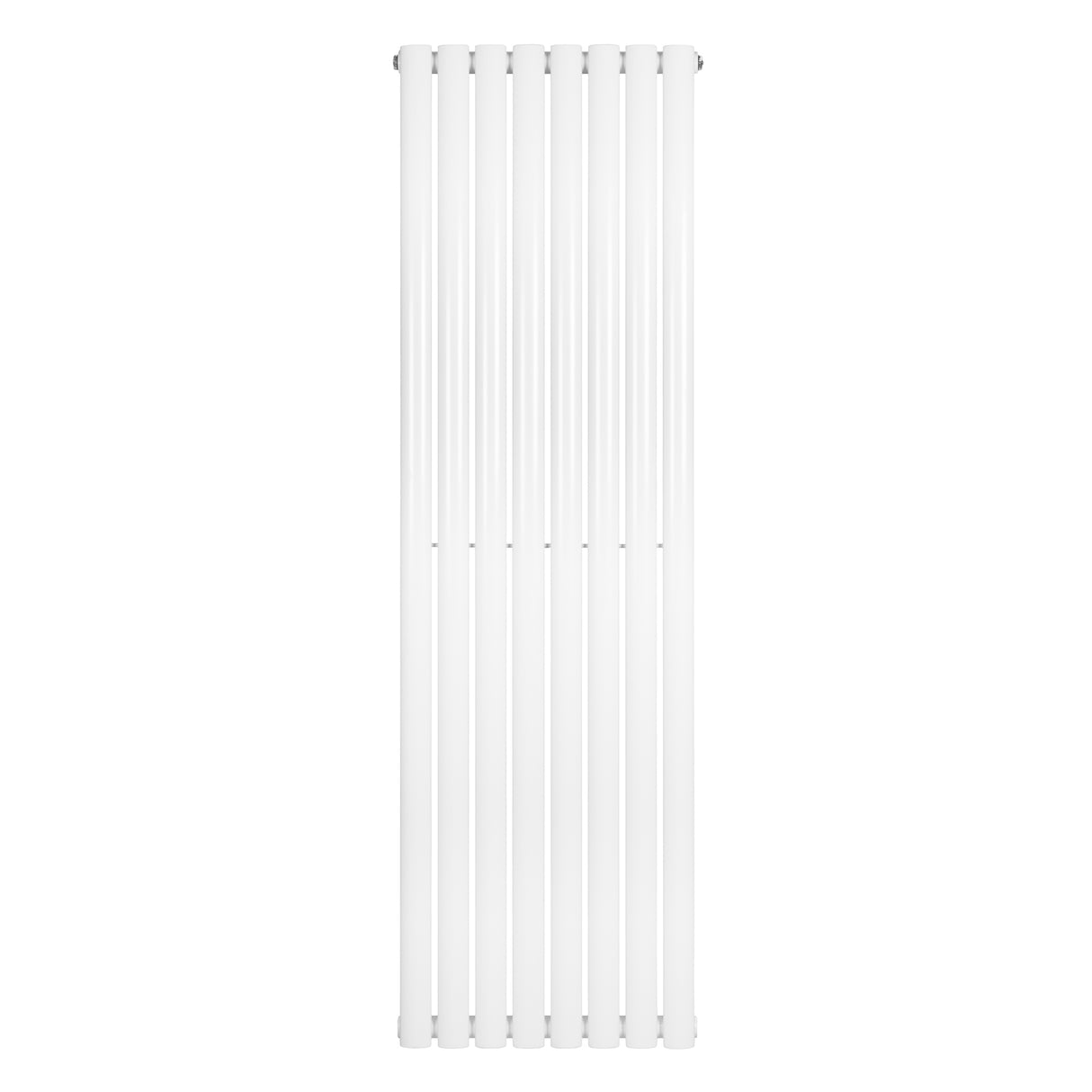 Oval enkelpelarradiator i vit färg, 1600 x 480 mm, med släta ytor och moderna, eleganta linjer för effektiv uppvärmning