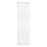 Oval enkelpelarradiator i vit färg, 1600 x 480 mm, med släta ytor och moderna, eleganta linjer för effektiv uppvärmning