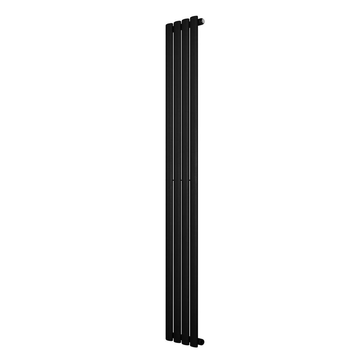 Oval enkelpelarradiator i svart, 1800 x 240 mm, med släta ytor och en modern, stilren design som passar i alla rum