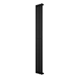 Oval enkelpelarradiator i svart, 1800 x 240 mm, med släta ytor och en modern, stilren design som passar i alla rum