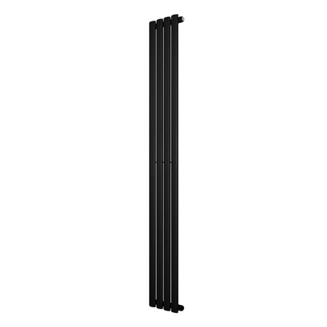 Oval enkelpelarradiator i svart, 1800 x 240 mm, med släta ytor och en modern, stilren design som passar i alla rum