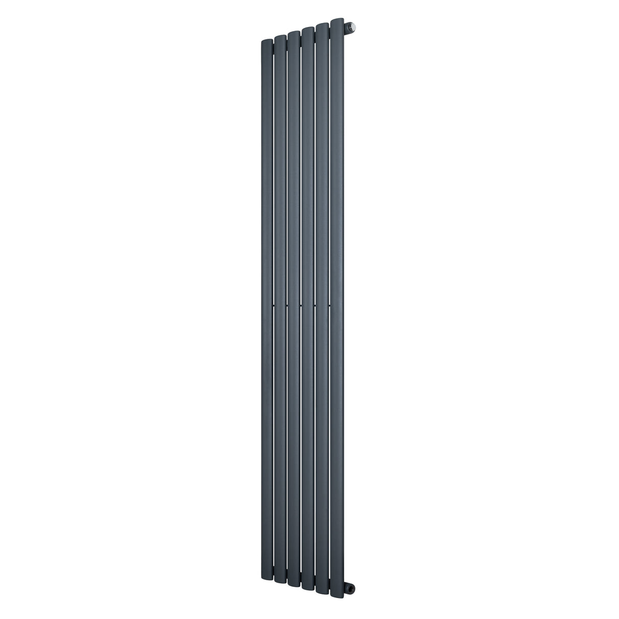 Oval enkelpelarradiator i antracitgrå, 1800 x 360 mm, med släta ytor och en modern, stilren design som passar i alla rum