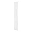 Oval enkelpelarradiator i vit färg, 1800 x 360 mm, med släta ytor och moderna, eleganta linjer för effektiv uppvärmning