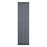 Oval enkelpelarradiator i antracitgrå, 1800 x 480 mm, med släta ytor och en modern, stilren design som passar i alla rum
