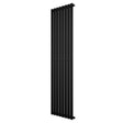 Svart oval enkelpelarradiator i metall, 1800 x 480 mm, med släta ytor och moderna linjer för stilren värme i hemmet