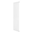 Oval enkelpelarradiator i vit färg, 1800 x 480 mm, med släta, moderna linjer och en stilren, minimalistisk design